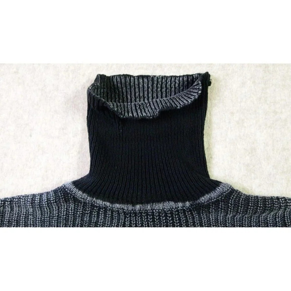 Ten Sixty Sherman Sweater Crop Turtleneck Pull over Casual Distressed Black SZ S - Picture 11 of 14